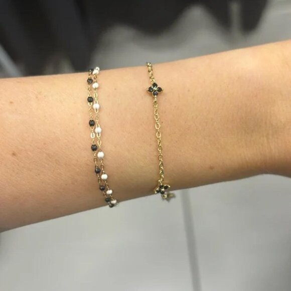 The Quinn sterling silver plated gold Dainty adjustable bracelet delicate - Picture 6 of 6